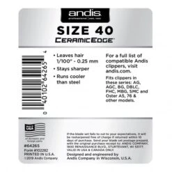 Andis #40 CeramicEdge Detachable Blade -Groomers Professional andis 40 ceramicedge detachable blade p6388 12849 medium