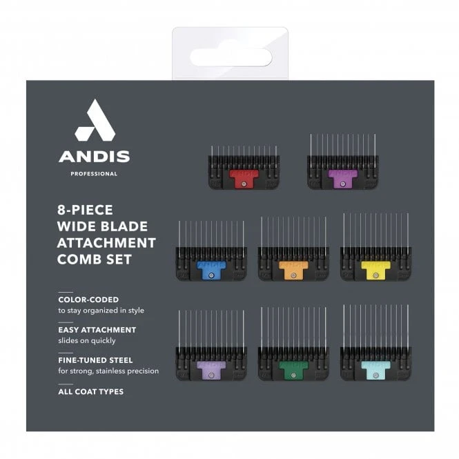 Andis 8 Piece Wide Blade Attachment Comb Set 6 Andis 8 Piece Wide Blade Attachment Comb Set - Image 6