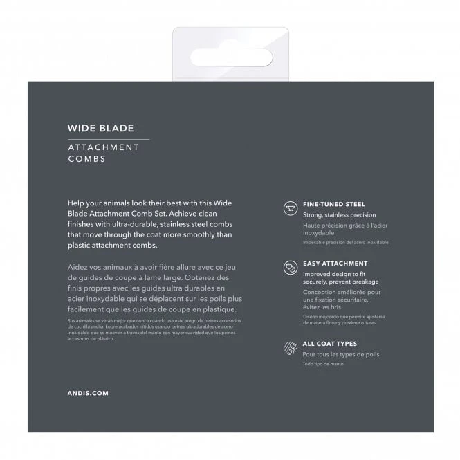 Andis 8 Piece Wide Blade Attachment Comb Set 7 Andis 8 Piece Wide Blade Attachment Comb Set - Image 7