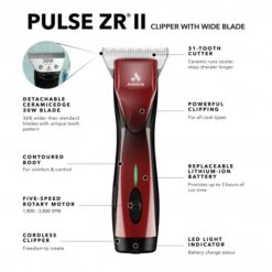 Andis Pulse ZR II Detachable Blade Clipper With #30W Wide Blade -Groomers Professional andis pulse zr ii detachable blade clipper with 30w wide blade p18172 18195 medium
