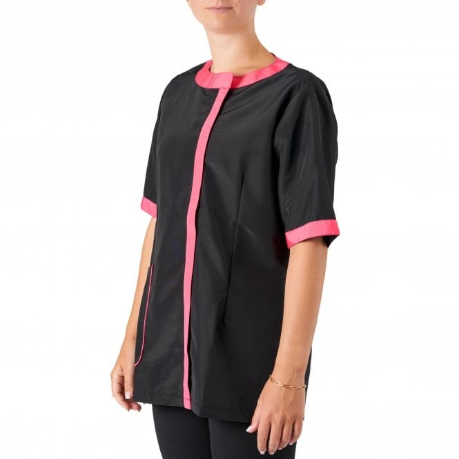 Amelia Boat Neck Jacket Black/Pink 1 Amelia Boat Neck Jacket Black/Pink