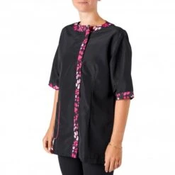 Amelia Boat Neck Jacket Black/Pink Paw