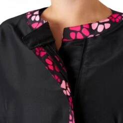 Amelia Boat Neck Jacket Black/Pink Paw -Groomers Professional groomers amelia boat neck jacket blackpink paw p18048 16847 medium