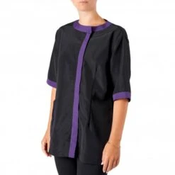 Amelia Boat Neck Jacket Black/Purple