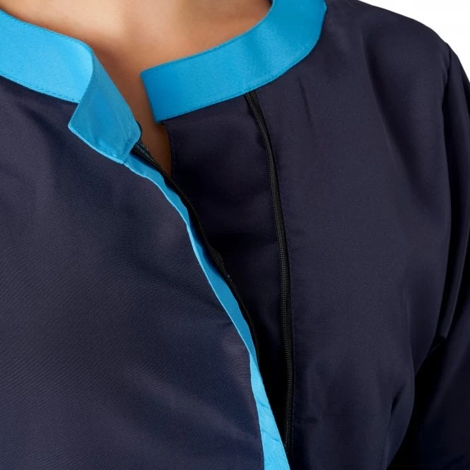 Amelia Boat Neck Jacket Navy/Turquoise 5 Amelia Boat Neck Jacket Navy/Turquoise - Image 5