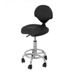 Black Stool With Back Rest