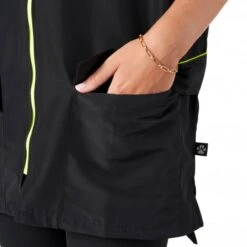 Buddy Short Sleeve Jacket Black/Neon -Groomers Professional groomers buddy short sleeve jacket blackneon p18056 16987 medium