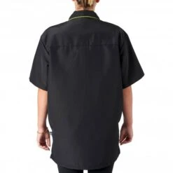 Buddy Short Sleeve Jacket Black/Neon -Groomers Professional groomers buddy short sleeve jacket blackneon p18056 16995 medium