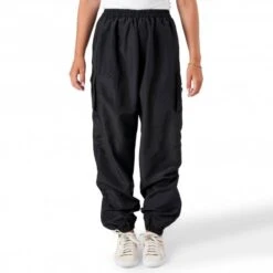 Cargo Trousers With Cuffed Hem Black