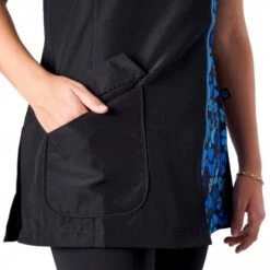 Kanji V-Neck Tunic Blue Paw Print 11 Kanji V-Neck Tunic Blue Paw Print -Groomers Professional groomers kanji v neck tunic blue paw print p18095 17406 medium