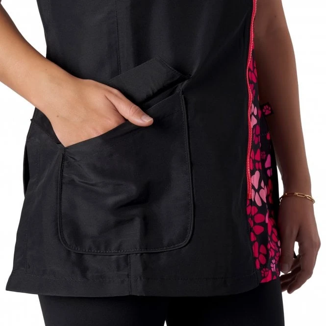 Kanji V-Neck Tunic Pink Paw Print 5 Kanji V-Neck Tunic Pink Paw Print - Image 5