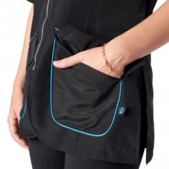 Mandarin Collar Tunic Black/Blue -Groomers Professional groomers mandarin collar tunic blackblue p10335 17429 medium