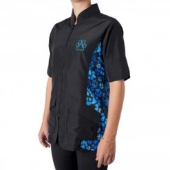 Mandarin Collar Tunic Black/Blue Paw