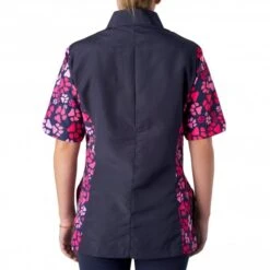 Mandarin Collar Tunic Navy/Pink Paw -Groomers Professional groomers mandarin collar tunic navypink paw p17876 17400 medium