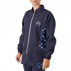 Penny Poodle Long Sleeve Mandarin Collar Tunic Navy/Bling