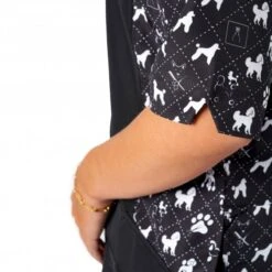 Penny Poodle Mandarin Collar Tunic Black/Bling -Groomers Professional groomers penny poodle mandarin collar tunic blackbling p18052 16903 medium