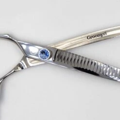 7" Left-Handed 30T Curved Chunker Scissors -Groomers Professional groomers topaz 7 left handed 30t curved chunker scissors p17872 16250 medium