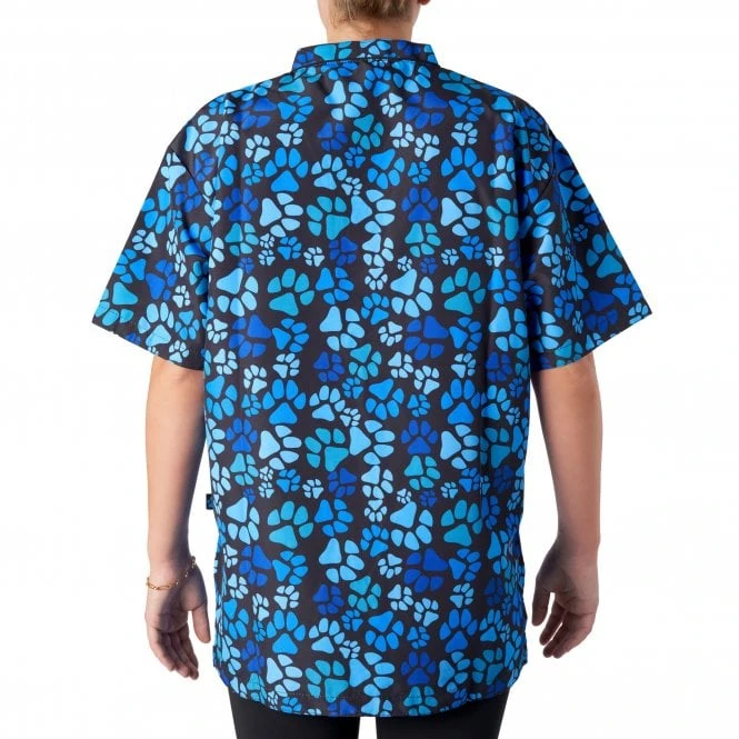 V-Neck Tunic Blue Paw Print 3 V-Neck Tunic Blue Paw Print - Image 3