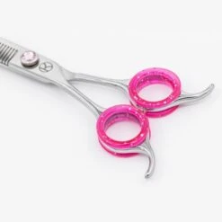 7.5" Left-handed 48T Fluffer Scissors -Groomers Professional kanpeki curved pink 75 left handed 48t fluffer scissors p18068 17090 medium