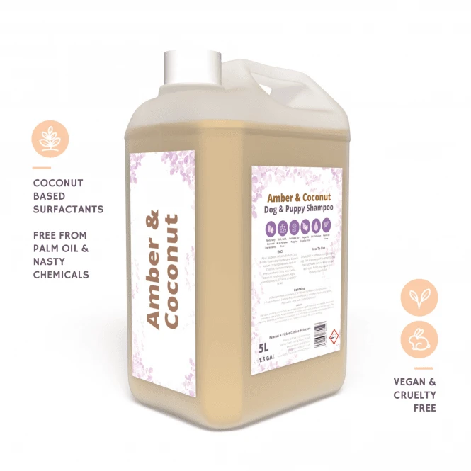 Amber And Coconut Conditioning Dog & Puppy Shampoo - 5L 2 Amber And Coconut Conditioning Dog & Puppy Shampoo - 5L - Image 2