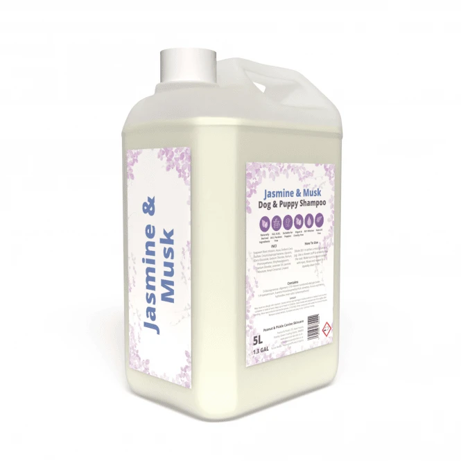 Jasmine And Musk Dog & Puppy Deodorising Shampoo - 5L 1 Jasmine And Musk Dog & Puppy Deodorising Shampoo - 5L