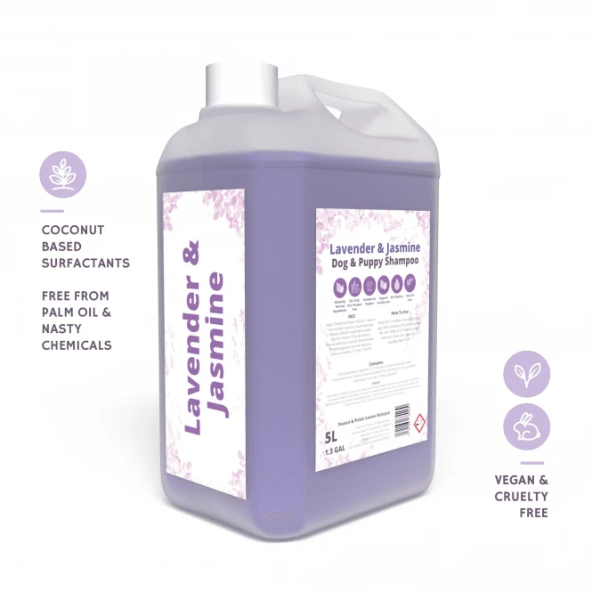 Lavender And Jasmine Dog & Puppy Shampoo - 5L 2 Lavender And Jasmine Dog & Puppy Shampoo - 5L - Image 2