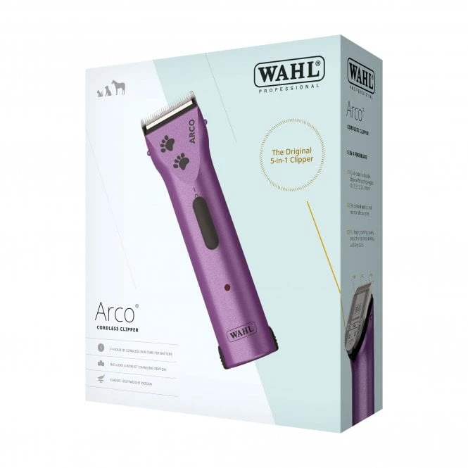 Wahl Arco Rechargeable Cordless Clipper - Purple 4 Wahl Arco Rechargeable Cordless Clipper - Purple - Image 4